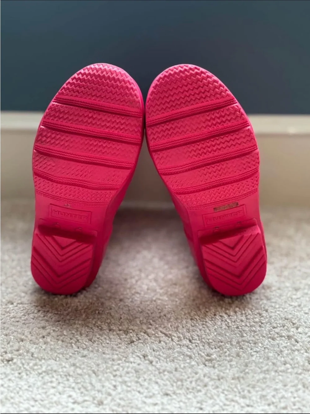 Hunter Bright Pink Mid-Calf Rain Boots with Buckle